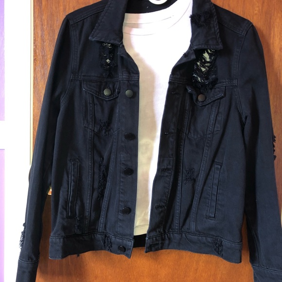 black denim jacket charlotte russe